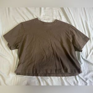 army green target cropped t shirt